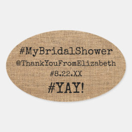 Adesivo Oval Obrigado #My do chá de panela de Hashtag você no