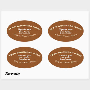 Adesivo Oval Obrigado pela sua compra no Brown Oval Sticker