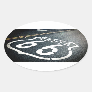 Adesivo Oval Obtenha seus pontapés na rota 66