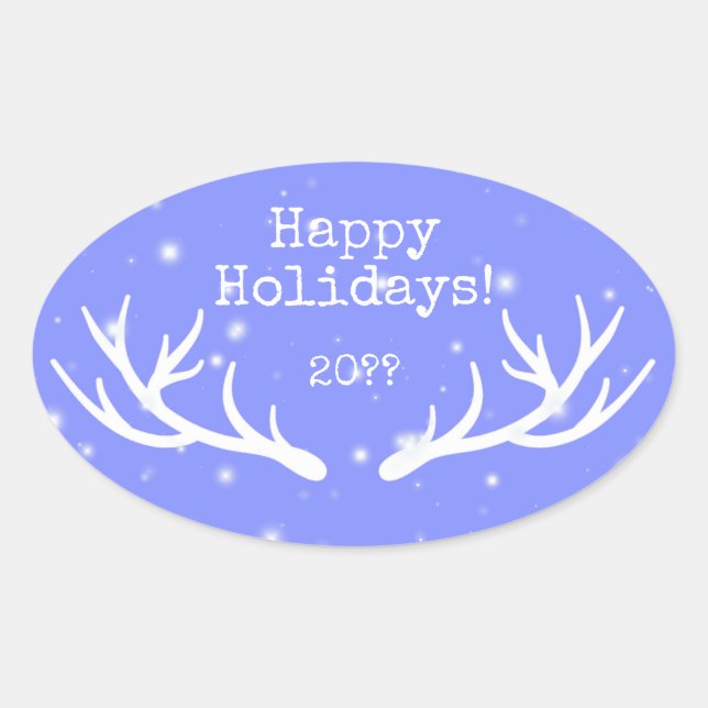 Adesivo Oval Oh Deer Holiday Sticker (Frente)