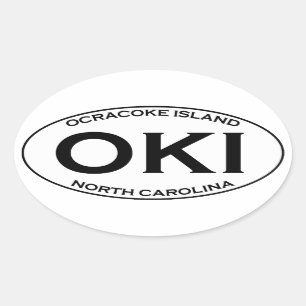 Adesivo Oval OKI - Logotipo Oval da Ilha Ocracoke