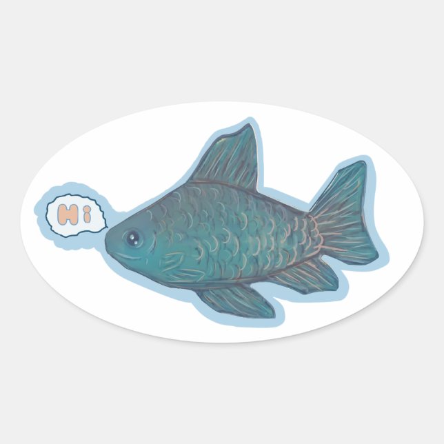 Adesivo Oval Olá (Frente)