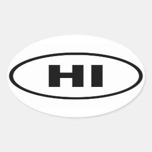 Adesivo Oval OLÁ! Havaí