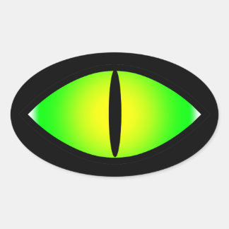 Adesivo Oval Olho de Gato Verde