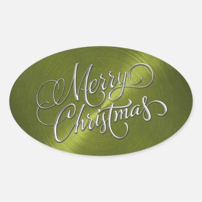 Adesivo Oval Olho Verde Feliz de Natal Emboscada (Frente)