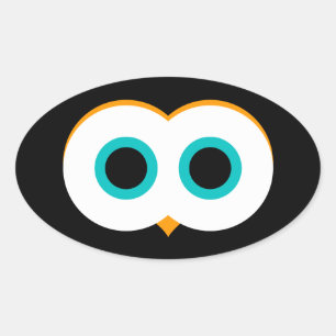 Adesivo Oval Olhos de Coruja