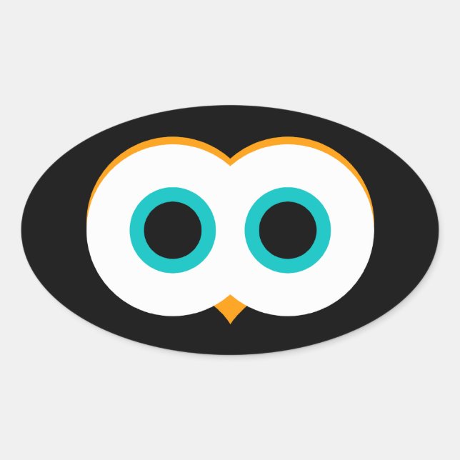 Adesivo Oval Olhos de Coruja (Frente)