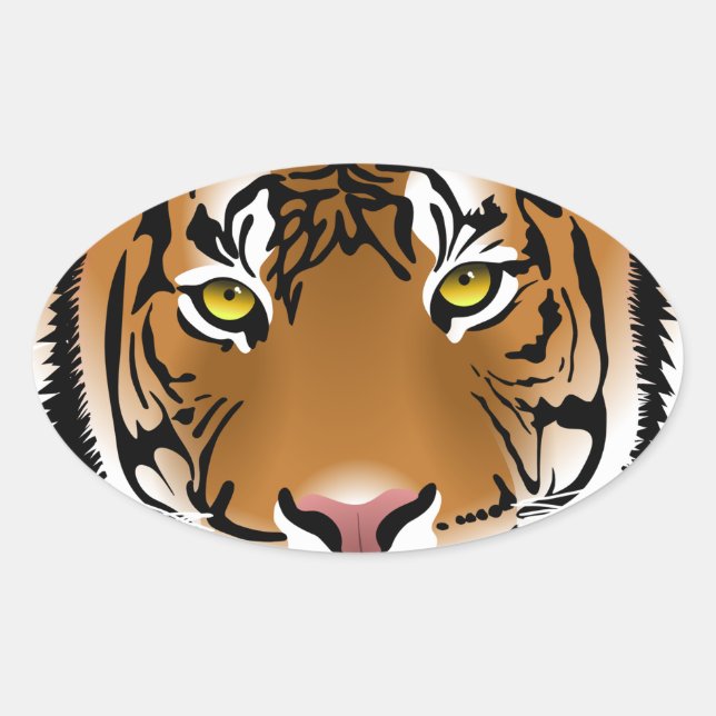Adesivo Oval Olhos de Tigre (Frente)