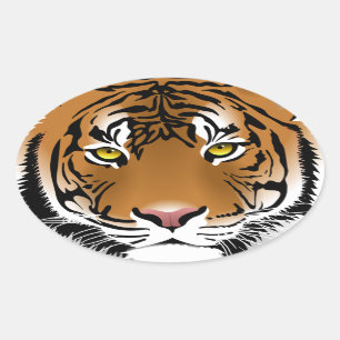 Adesivo Oval Olhos de Tigre