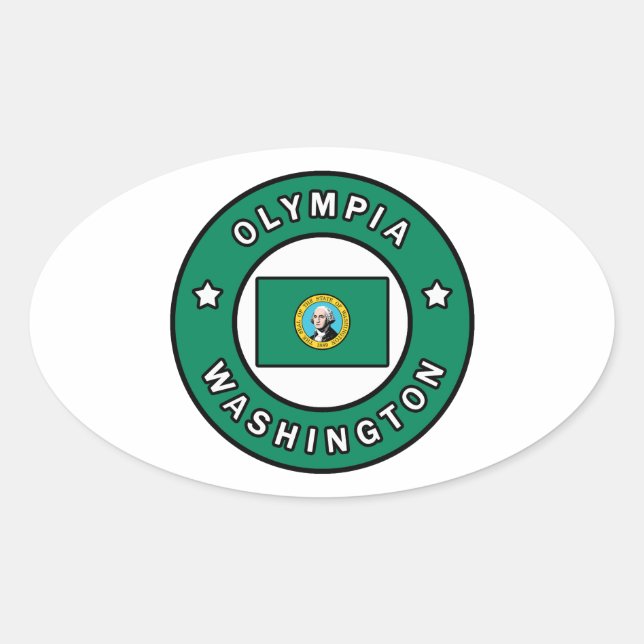 Adesivo Oval Olympia Washington (Frente)