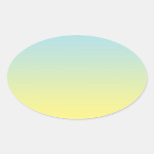 Adesivo Oval Ombre azul & amarelo