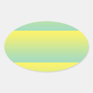 Adesivo Oval Ombre verde & amarelo