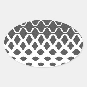 Adesivo Oval Ondas em Partículas