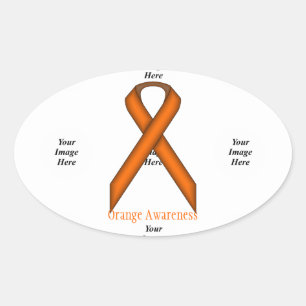 Adesivo Oval Orange Standard Ribbon por Kenneth Yoncich