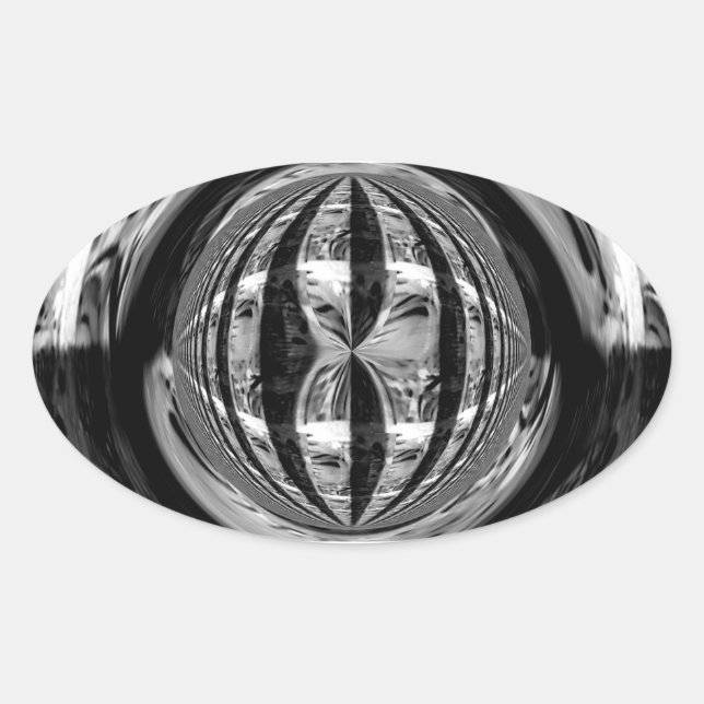 Adesivo Oval Orb Chrome Black Sticker oval (Frente)