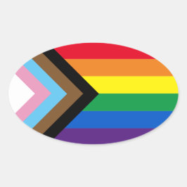 Adesivo Oval Orgulho Diversidade inclusiva arco-íris Lgbtq gay