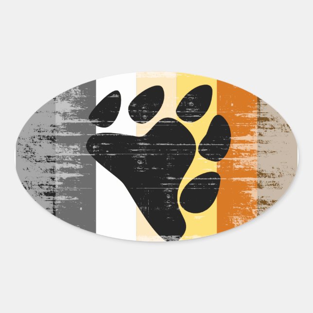 Adesivo Oval Orgulho do Urso da Vintage (Frente)