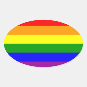 Adesivo Oval Orgulho gay LGBT* Vinheta Oval