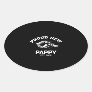 Adesivo Oval Orgulhoso Novo Pappy EST 2020 Presente Para Vovô P