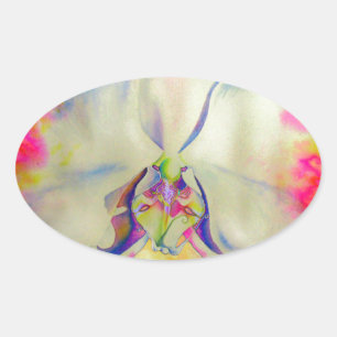 Adesivo Oval Orquídea rosa