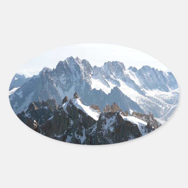 Adesivo Oval Os Alpes - magníficos! (Frente)