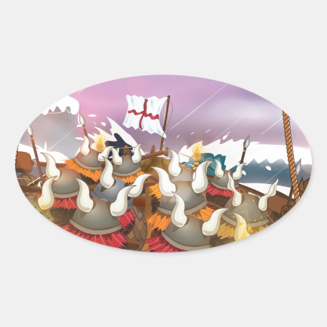 Adesivo Oval Os Vikings (Frente)