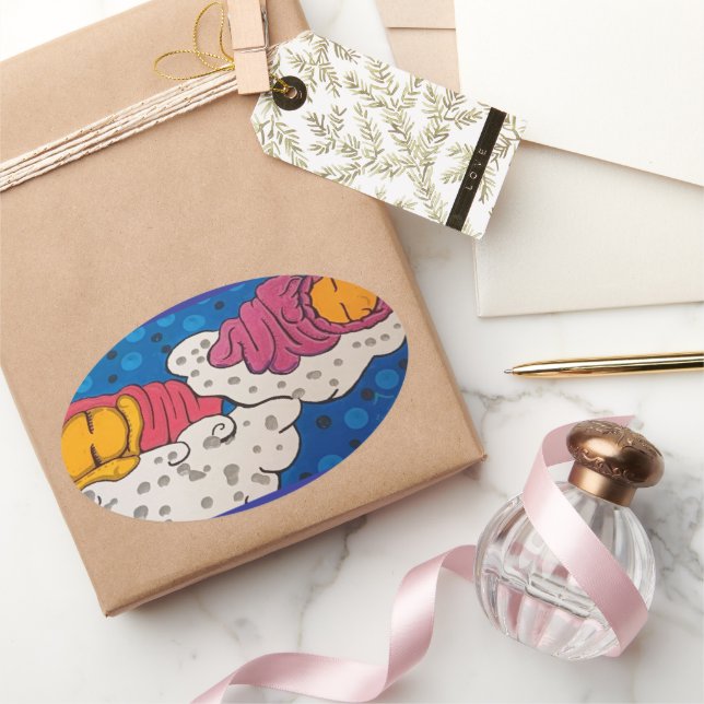 Adesivo Oval Ouro (Presentear)