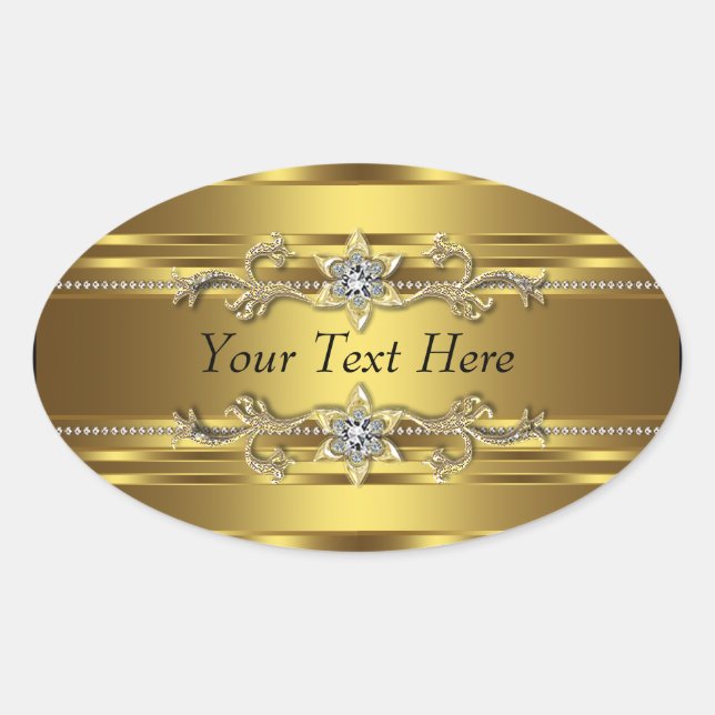 Adesivo Oval Ouro Diamante (Frente)