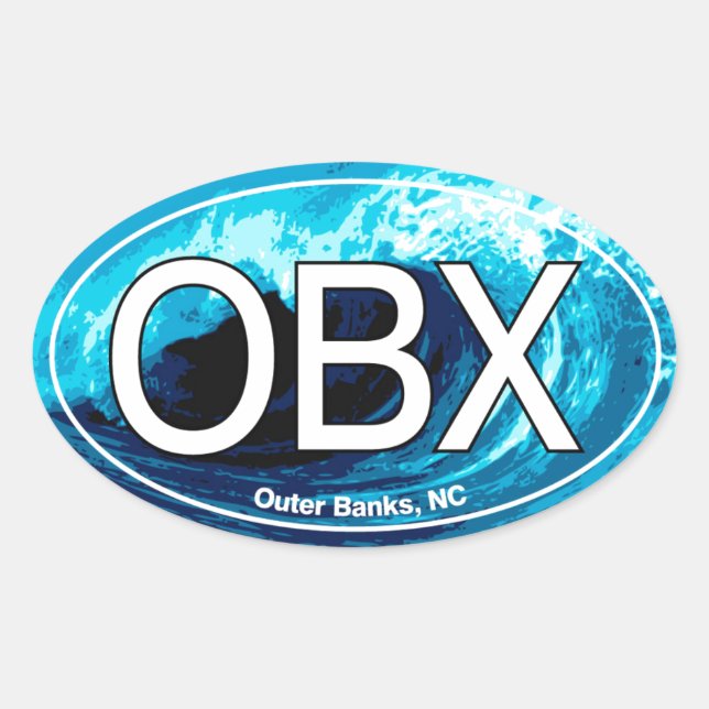 Adesivo Oval Oval de Ondas de Bancos Exteriores OBX (Frente)