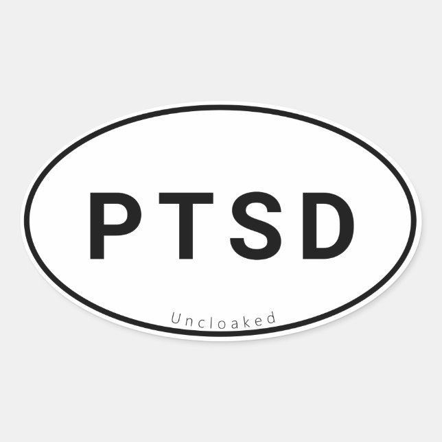 Adesivo Oval Oval do Sticker PTSD (Frente)