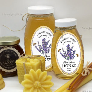 Adesivo Oval Oval Honey Label Lavender & Bees Queenline Jar