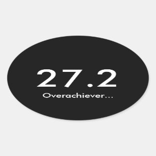 Adesivo Oval Overachiever da maratona 27,2