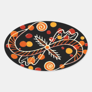 Adesivo Oval Ovos da páscoa do ucraniano de Pysanky