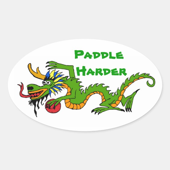 Adesivo Oval Paddle Harder Dragon Boat (Frente)