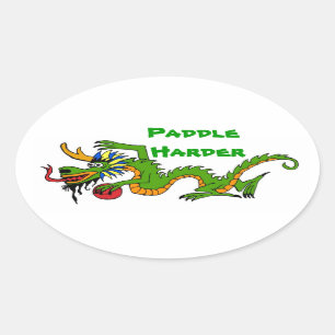Adesivo Oval Paddle Harder Dragon Boat