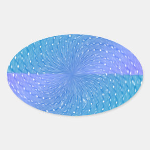 Adesivo Oval Padrão de Abstrato de Teal Roxo de Pastel