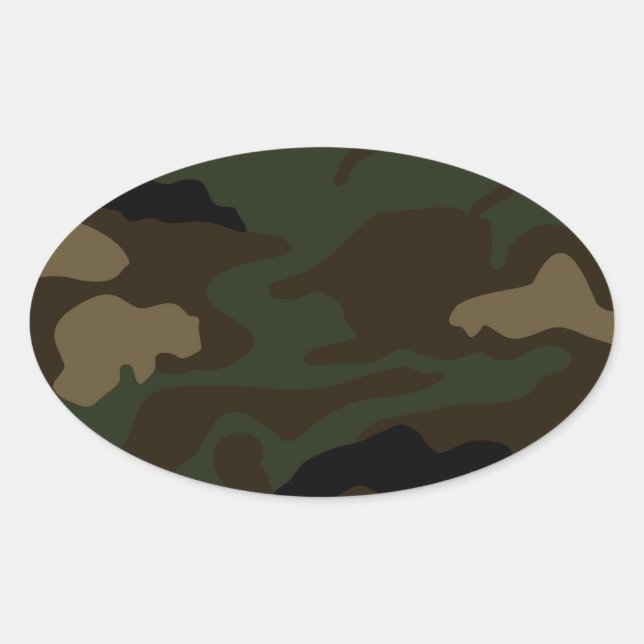 Adesivo Oval padrão de camuflagem militar (Frente)