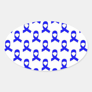 Adesivo Oval Padrão de Faixa de Opções Azul
