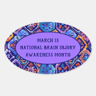 Adesivo Oval Padrão de Ikat do Marinho Laranja Azul-Cor-de-Ág