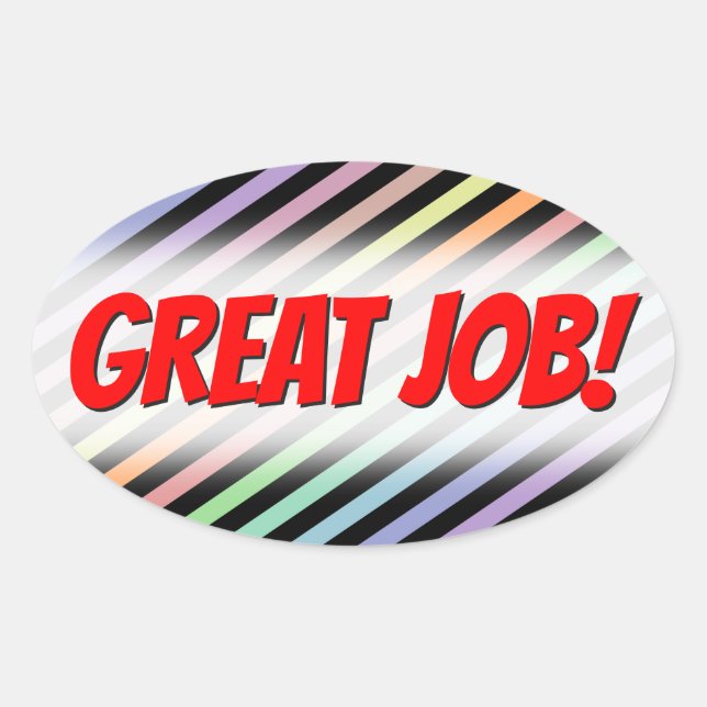 Adesivo Oval Padrão de Linhas Coloridas de Preto e Pastel + TRA (Frente)