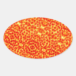 Adesivo Oval Padrão de Pizza Grande