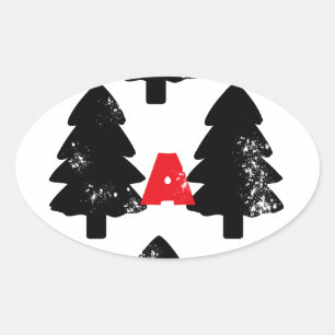 Adesivo Oval Padrão de plantar uma árvore