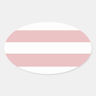 Adesivo Oval Padrão de Stripes Brancas Rosa Moderno