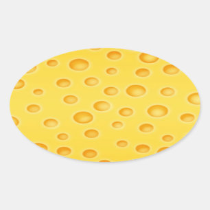 Adesivo Oval Padrão de textura de queijo suíço