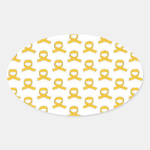 Adesivo Oval Padrão Dourado de fita