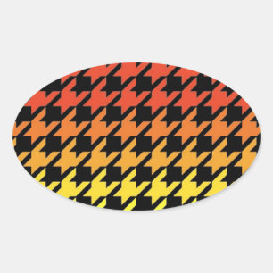Adesivo Oval Padrão ortodoxo amarelo vermelho