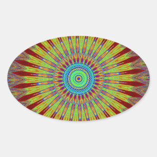 Adesivo Oval Padrão tribal africano de tapetes iranianos.jpg