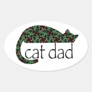 Adesivo Oval Pai de gatos