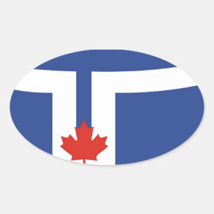 Adesivo Oval país de Canadá da bandeira da cidade de toronto