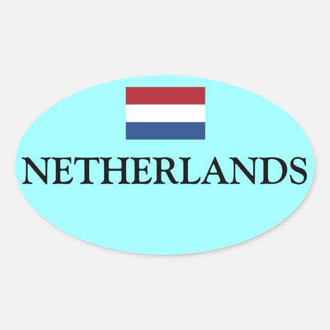 Adesivo Oval Países Baixos Flag Oval Sticker Nederland Vlag Ova (Frente)